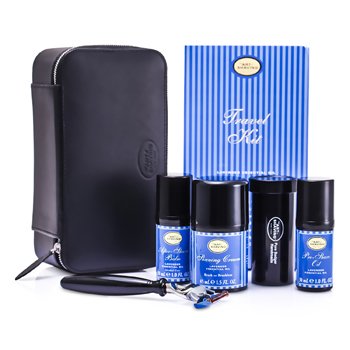 Travel Kit (Lavender): Razor+ Shaving Brush+ Pre-Shave Oil 30ml+ Shaving Cream 45ml+ A/S Balm 30ml+ Case