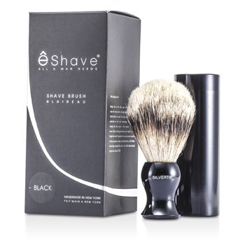 Travel Brush Silvertip With Canister - Black