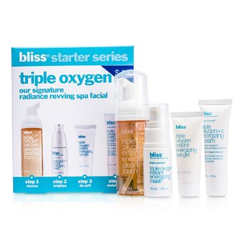 Triple Oxygen Starter Kit: Cleansing Foam 50ml + Mask 10ml + Eye Gel 5ml + Energizing Cream 15ml