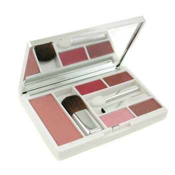 Compact Colour Makeup Palette (Powder Blush + 2x Lipstick + Eye Shadow Duo + 3x Applicator)