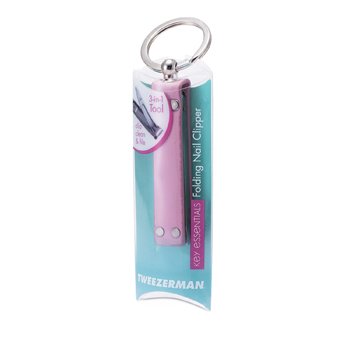 Key Essentials Folding Nail Clipper - Pink Leather Case