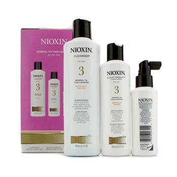 System 3 System Kit For Fine Hair, Chemically Treated, Normal to Thin-Looking Hair: Cleanser 300ml + Scalp Therapy Conditioner 150ml + Scalp Treatment 100ml
