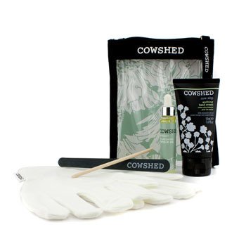 Cow Slip Manicure Maintenance Kit: Hand Cream + Cuticle Oil + Emercy Board + Cuticle Stick + Gloves + Bag