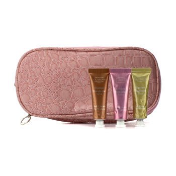 Soft Cream Eye Color Set (With Double Zip Pink Cosmetic Bag) - #03 Sage, #07 Sugar Pink, #08 Burnt Orange