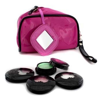 Eye Color Set: 3x Eye Color Accent + 1x Eye Gloss + Pink Cosmetic Bag