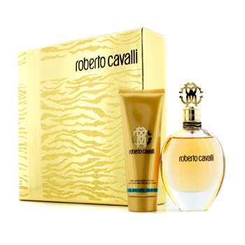 Roberto Cavalli (New) Coffret: Eau De Parfum Spray 75ml/2.5oz + Body Lotion 75ml/2.5oz (Gold Box)