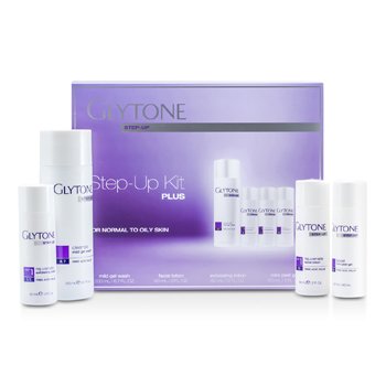 Step-Up Kit Plus (For Normal to Oily Skin): Gel Wash 200ml + Facial Lotion 60ml + Exfoliating Lotion 60ml + Peel Gel 60ml
