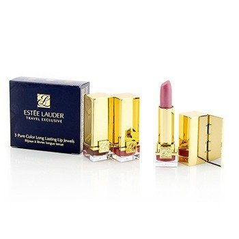 Travel Exclusive 3 Pure Color Long Lasting Lip Jewels: 3x Mini Lipstick (#16 Candy, #17 Rose Tea, #18 Bois De Rose)