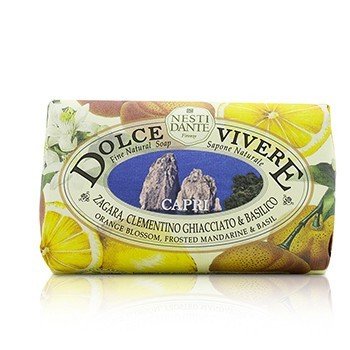 Dolce Vivere Fine Natural Soap - Capri - Orange Blossom, Frosted Mandarine & Basil