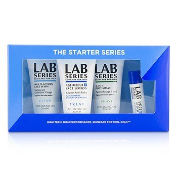 Lab Series The Starter Series : Multi-Action Face Wash 30ml + Face Lotion 30ml + Post Shave 30ml + Lip Balm 4.3g