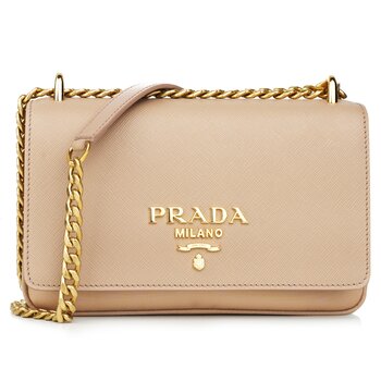 Prada Plain Leather Logo Handbag 1BD144