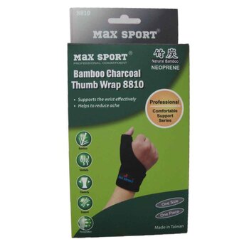 Bamboo Charcoal Thumb Wrap, One Piece, Left Hand, Free Size
