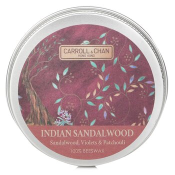 100% Beeswax Mini Tin Candle - # Indian Sandalwood (Sandalwood, Violets & Patchouli)