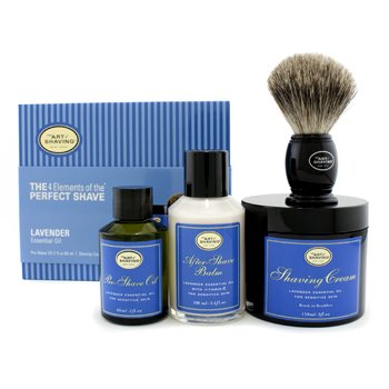 The 4 Elements Of The Perfect Shave - Lavender (New Packaging) (Pre Shave Oil + Shave Crm + A/S Balm + Brush)