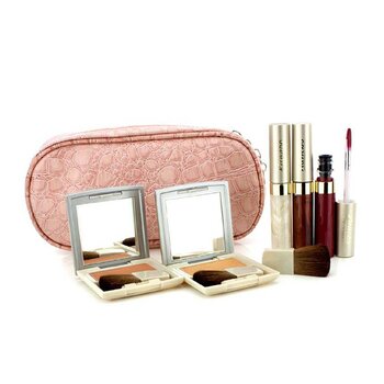 Cheek & Lip Makeup Set With Pink Cosmetic Bag (2xCheek Color, 3xMode Gloss, 1xBrush, 1xCosmetic Bag)