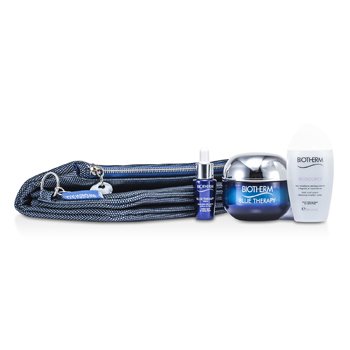 Blue Therapy Set: Blue Therapy Cream SPF 15 50ml + Blue Therapy Serum 7ml + Biosource Micellar Water 30ml + Bag