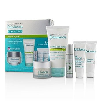 Essentials Kit (Oily/ Acne Prone): Facial Cleanser + Eye Complex + Sheer Refining Fluid + HydraGel + Antioxiant Serum