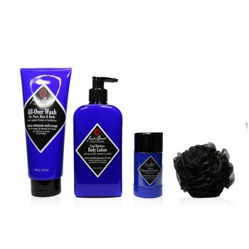 Clean & Cool Body Basics Set: All Over Wash 295ml + Pit Boss Deodorant 78g + Cool Moisture Body Lotion 473ml + Netted Sponge
