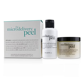 The Microdelivery Peel: Lactic/Salicylic Acid Activating Gel 118ml + Vitamin C/Peptide Resurfacing Crystals
