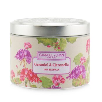 100% Beeswax Tin Candle - Geraniol & Citronella