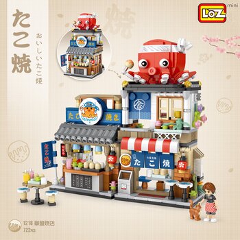 LOZ Mini Blocks - Japanese Street Style Takoyaki Shop Building Bricks Set