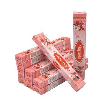 flute Wardrobe Fragrance - Magnolia Long Dhoop Sticks - 12 Boxes Set