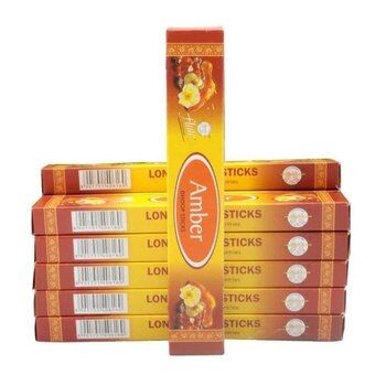 Wardrobe Fragrance –Amber - Long Dhoop Sticks -12 Boxes Set