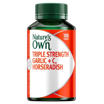 Natures Own [Authorized Sales Agent] Natures Own Triple Strength Garlic + C, Horseradish - 100 tablets